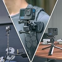 Vista 5 de Accesorios magnéticos para GoPro, base de liberación rápida para bicicleta, selfie stick, monopie, soporte de trípode, compatible con GoPro Hero
