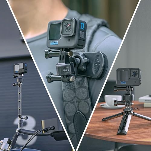 Miniatura 5 de SKEZN Accesorios magnéticos para GoPro, base de liberación rápida para bicicleta, palo selfie, monopié, soporte de trípode, compatible con GoPro