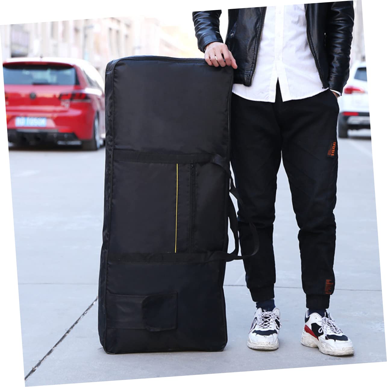 ibasenice Borsa per Tastiera 61 Tasti Oxford Nero, Tracolla Regolabile, Custodia Versatile per Uso come Borsa o Zaino Elegante