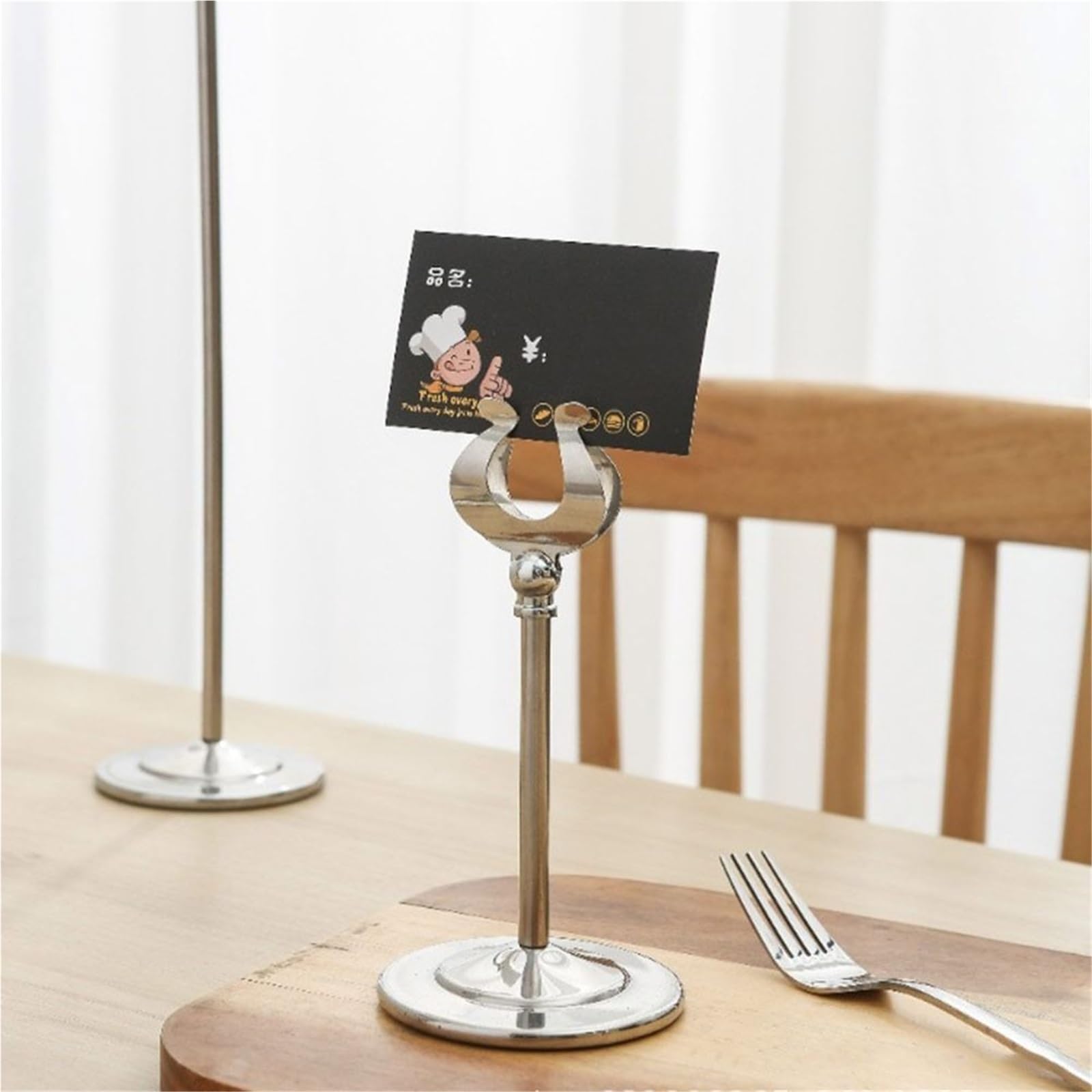 Soporte de número mesa acero inoxidable, Base estable, abrazadera asiento, menú pie en forma U, estante exhibición precios, accesorios , 8 Uds para Restaurantes Bodas