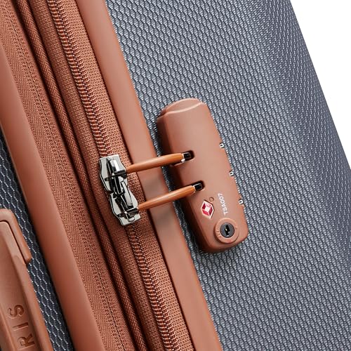 Image of DELSEY PARIS Lucette 66 cms Medium Check-in ABS /Polycarbonate Hard Sided 8 Wheels and Expandable Spinner Suitcase /Trolley Bag for Travel with TSA Lock- Anthracite