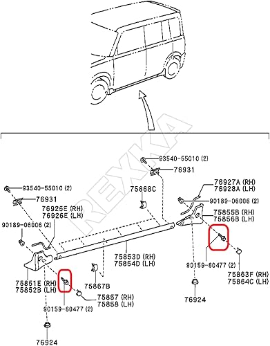 Miniatura 9 de Rexka 30 unids M6.0.079 x 0.866 in Fender Liner Bumper Cover Wheelhouse Liner Tornillo Tornillo para Toyota Lexus 90159-60477 9015960477