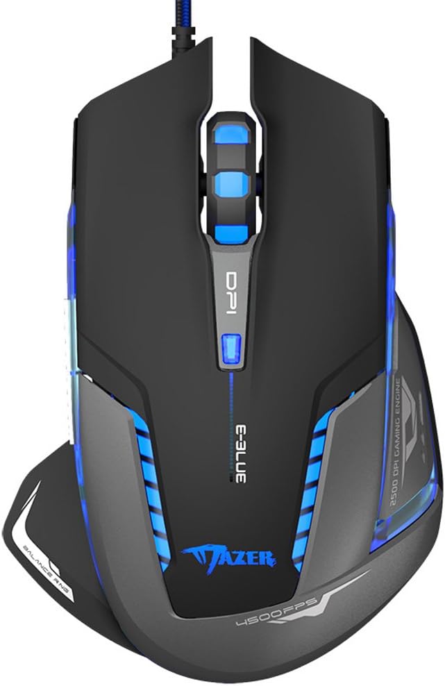 EMS600BKAA-NU E-3Lue E-Blue Mazer II EMS600 2500 DPI Blue LED Trendy Optical USB Wired Gaming Mouse