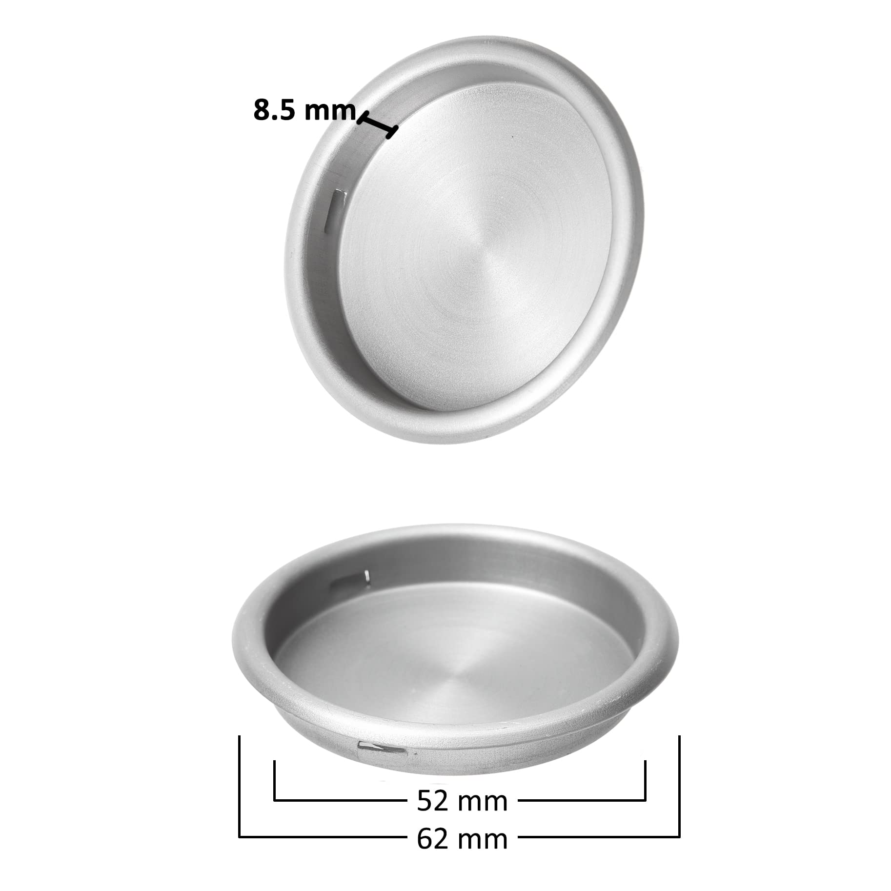 Kare & Kind 4X Round Closet Door Pulls (Nickel), Steel Mortise Cup Pulls Easy Snap-in Installation, Sliding - Image 3