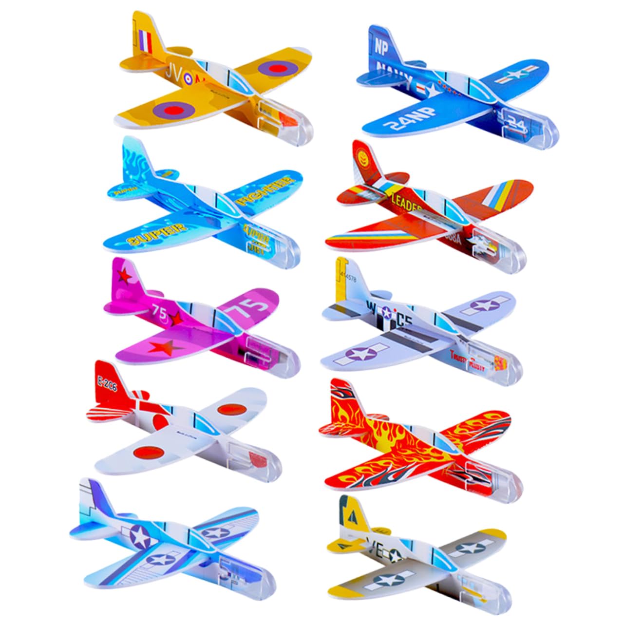 KOMBIUDA25Pcs Airplane Toys Set Outdoor Throwing Glider Planes for Small Aircraft Model Fun The Park or Backyard Play