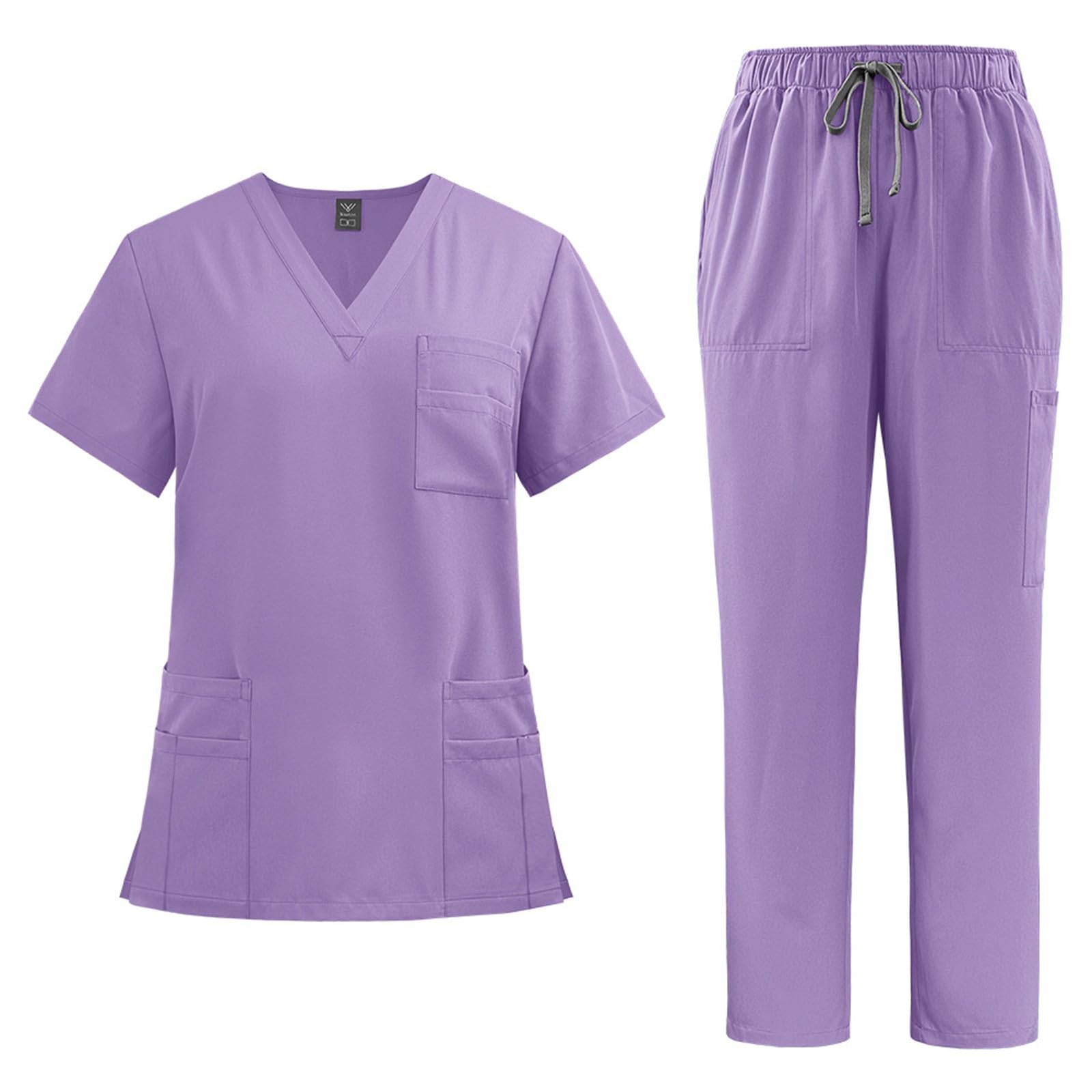 Abbigliamento da lavoro medico donna, infermiera, set di vestiti da lavoro lavabili, divisa medica con top e pantaloni per beauty salon clinica ospedale