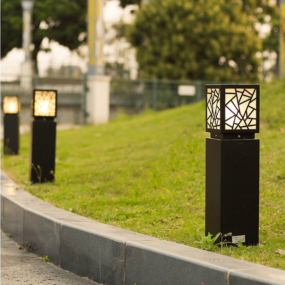 Luces Solares De Seguridad Led para Exteriores, Luces Solares para Cercas, Farola De Jardín, Farola Solar Led/Impermeable, Iluminación Exterior, Farola Moderna para Pilar(15 * 21 * 60Cm)