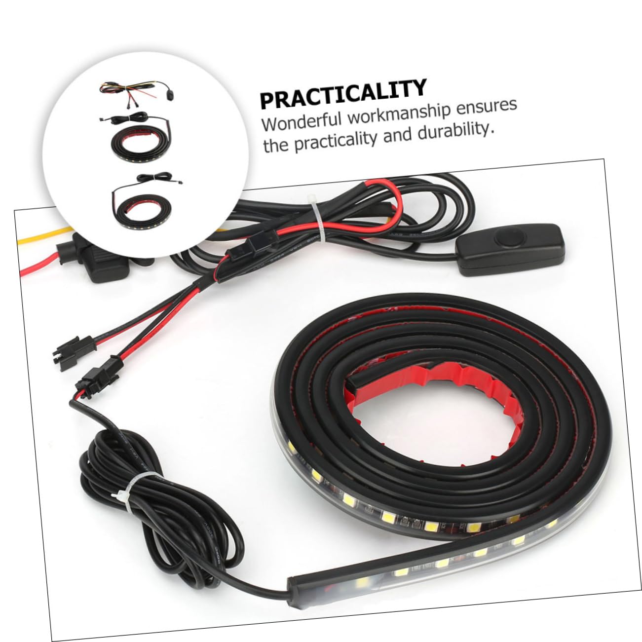 Luxshiny Striscia Luminosa per Camion 3 Pezzi Connettore, Luce Bilaterale Cassone Pick-up, Accessorio Luci Auto per Guida Notturna e Illuminazione Cassone Camion, Compatibile la Maggior