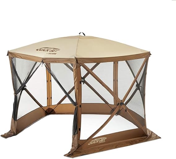 CLAM QuickSet Venture 9 x 9 Foot Portable Pop Up Outdoor Camping Gazebo Screen Tent 5 Sided