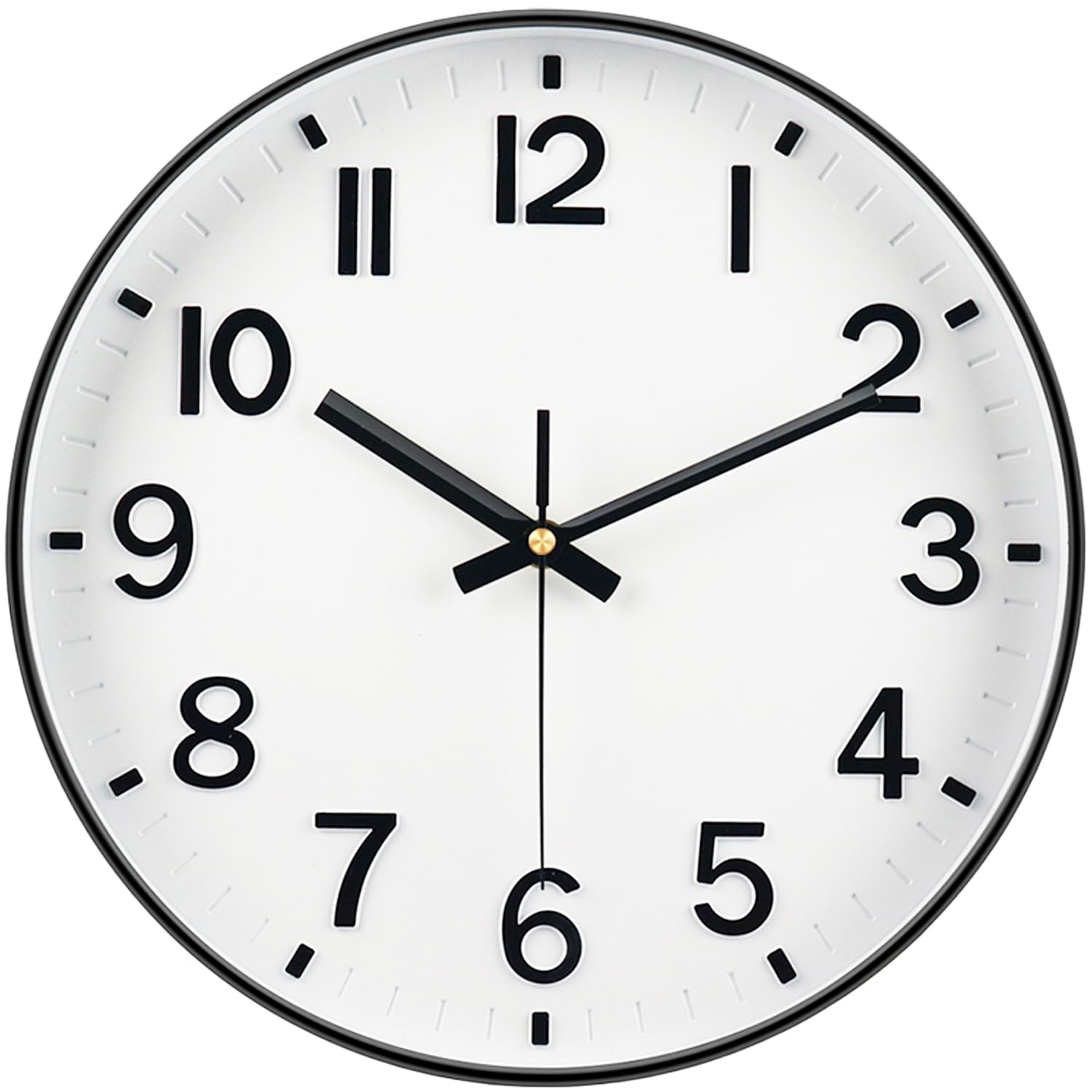 Mabpedo Wall Clocks Battery Operated, 12 Inch Non Ticking Digital Wall Clock, Silent Analog Clock for Bedroom Living Room Kitchen Office Gym Classroom Decor, Large Number Clocks for Seniors Elderly