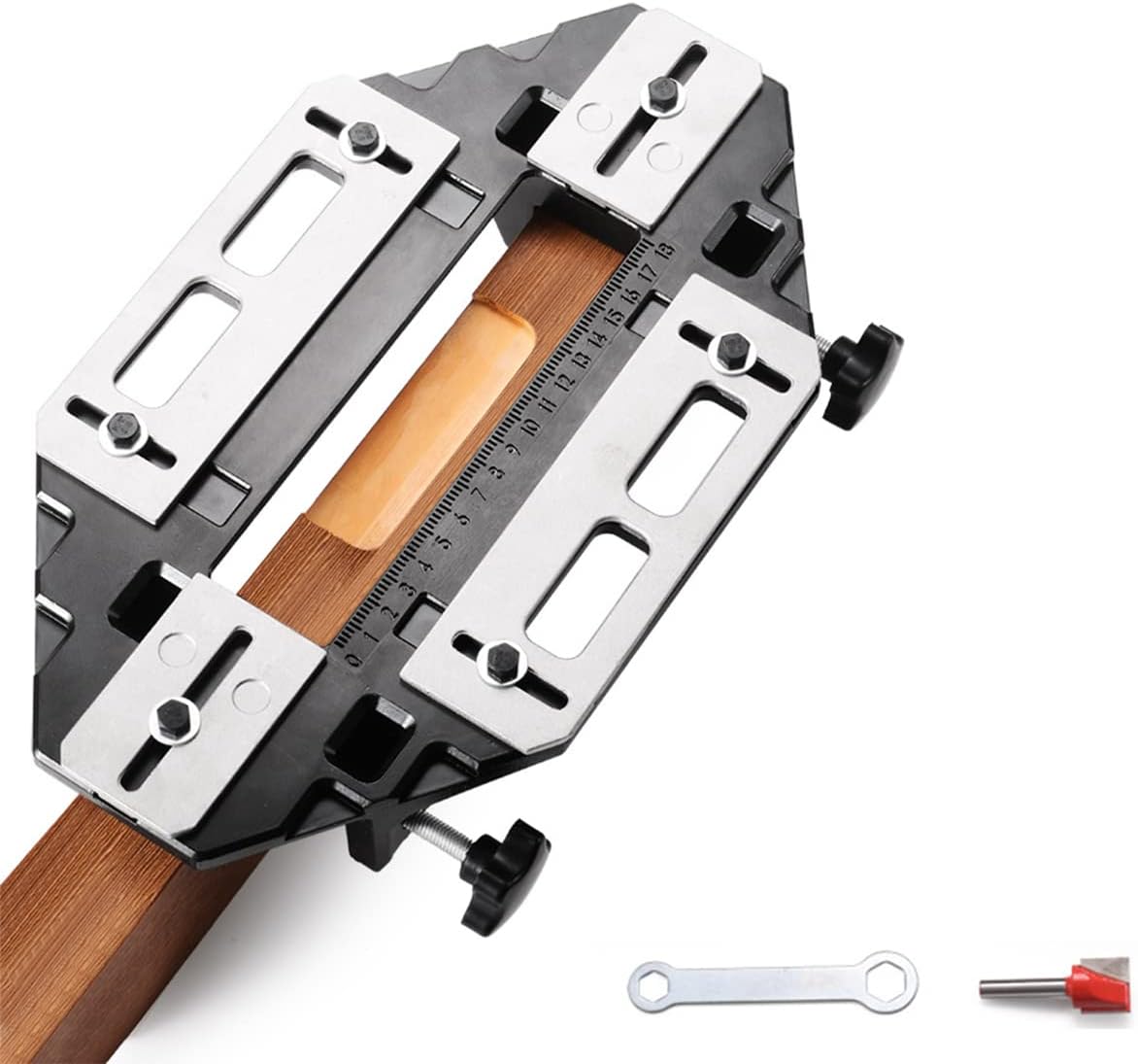 Aluminum Alloy Door Hinge Slotting Locator, Hinge Lock Accessories Installation Guide Locator,Door Hinge Jig Woodworking Hole Opener Positioning Drilling Slotter Lock Guide Plate Portable Indoor Tool