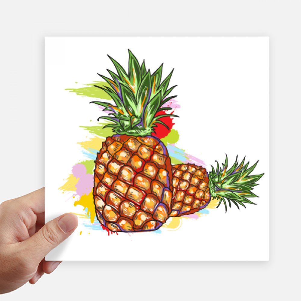 Autocollant carré ananas 20cm déco mur ordi portable valise moto x4