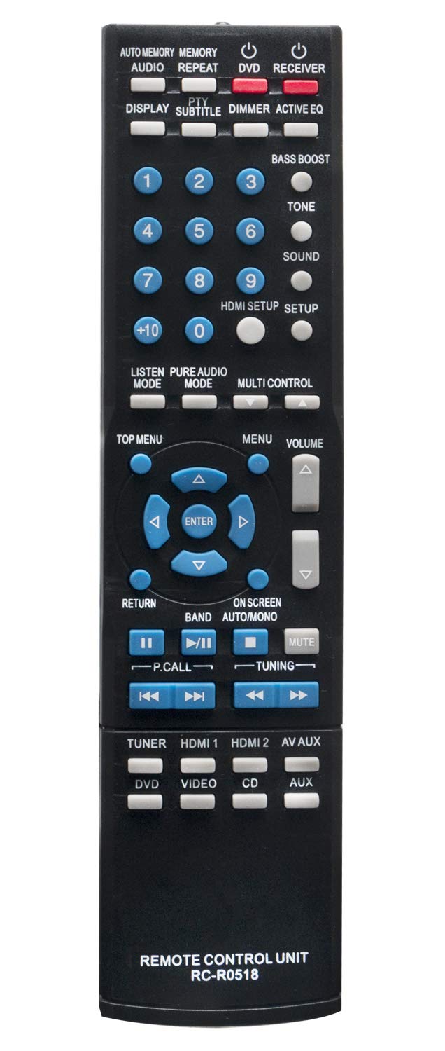 ALLIMITYRC-R0518 Remote Control Replace for Kenwood AV Receiver KRF-V6400D KRF-V5450D DVF-5010 DVF-R9030 DVF-R7030 DVF-3530 DV-402 DV-705 DVF-R5070 DVF-3070 DVF-8100 DVF-3200 DVF-3300