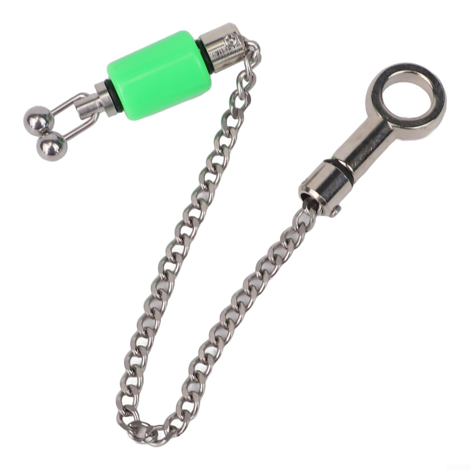 Carp Fishing Hanger Bobbins Stainless Steel Bite Alarm Indicator with Reinforced Wire Clips Color Options Lightweight Design 22cm Length 19g for(Green)