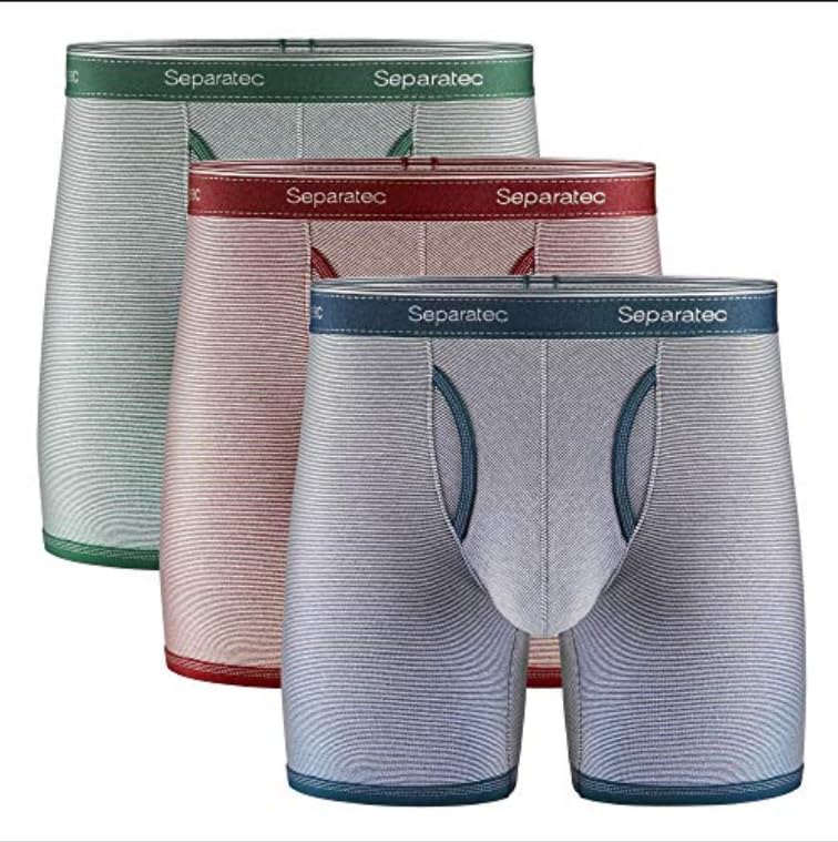 Separatec Men's Dual Pouch Underwear Comfort Soft Premium Cotton Modal Blend Boxer Briefs 3 Pack