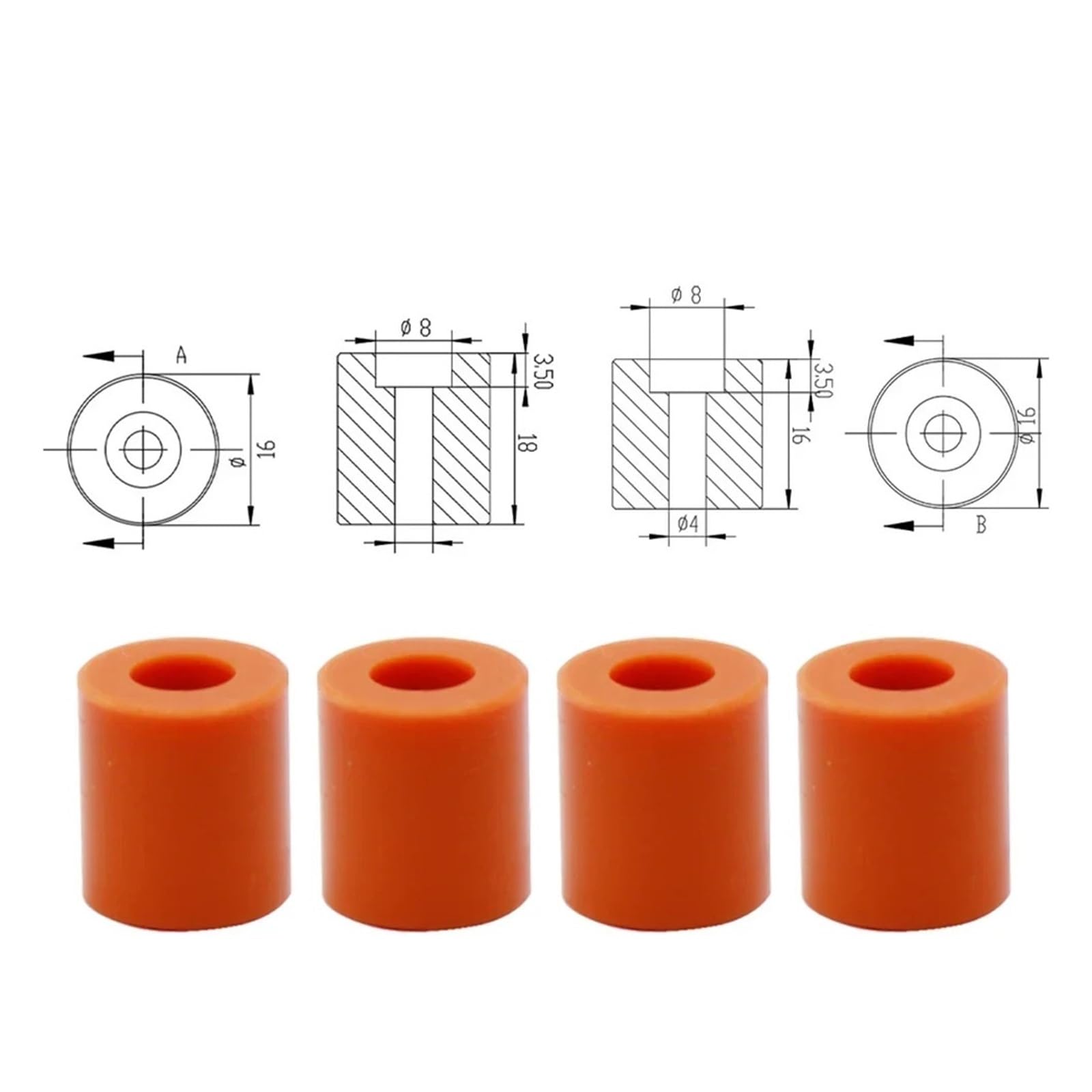 Columna de nivelación de Cama Caliente de Silicona CR-10 Ender-3 | Separador de silicona 12/16/18/26mm, para impresoras CR-10, CR10S, Ender-3(M3 18MM Brown,5)