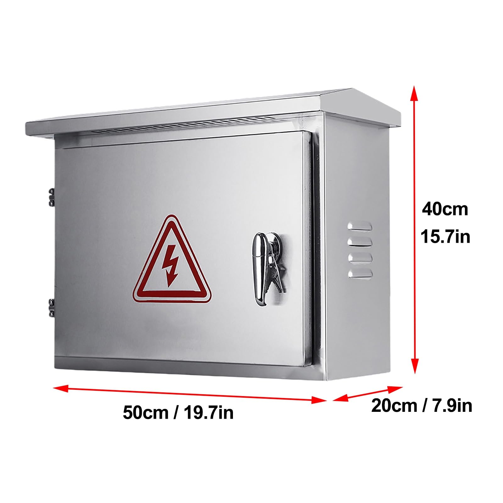 Caja Electrica Exterior, Armario de Conexiones EléCtricas para Exteriores, Caja MetáLica con Cerradura, Junta de Estanqueidad Y Soporte de Pared(40 * 50 * 20CM/15.7 * 19.7 * 7.9IN)