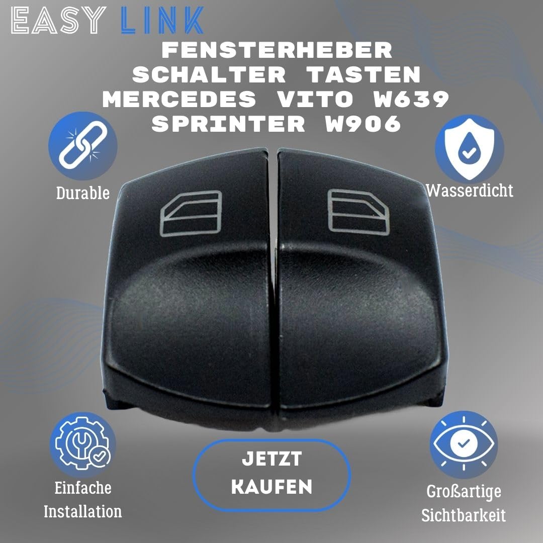 2 tasti per alzacristalli compatibili con Mercedes Vito W639 Sprinter W906 lato conducente