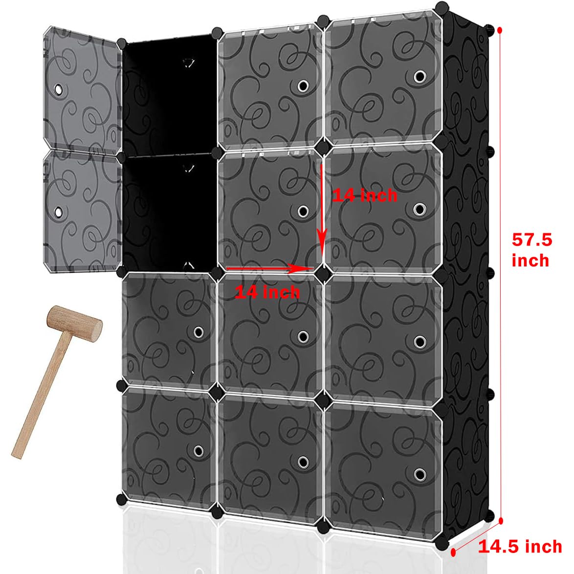 Fujampe 12 Cube Storage Organizer 14x14 inch DIY Closet Storage