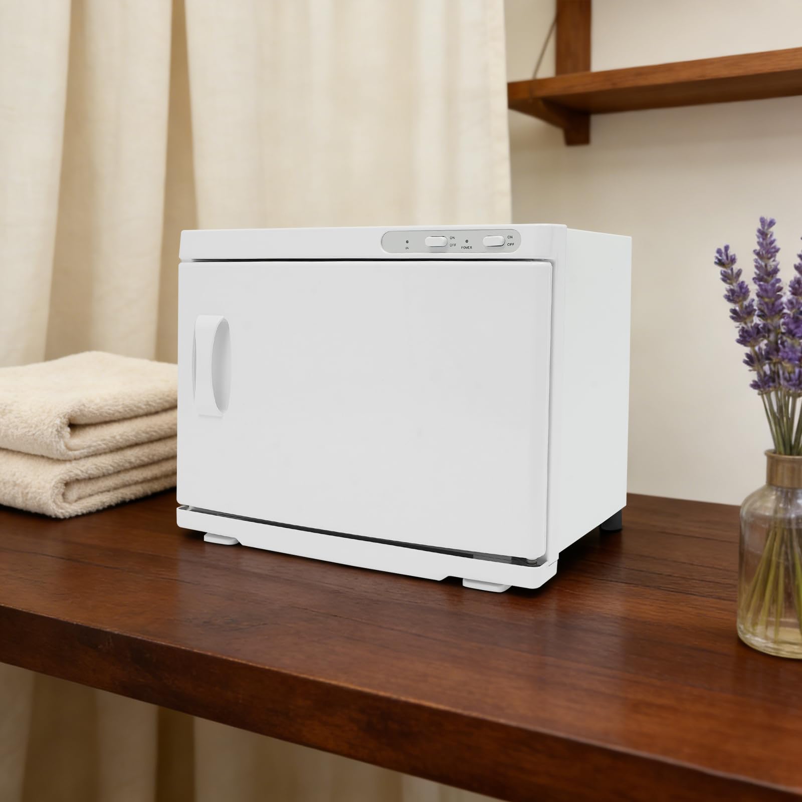 23L Handtuchwärmer Elektrisch, 200W Handtuchheizschrank Kosmetik (Weiß) | UV + Hochtemperatur, bis zu 20 Handtücher, 80℃ Desinfektionstemperatur, Handtuchschrank für Spa, Kosmetikstudio & Friseur
