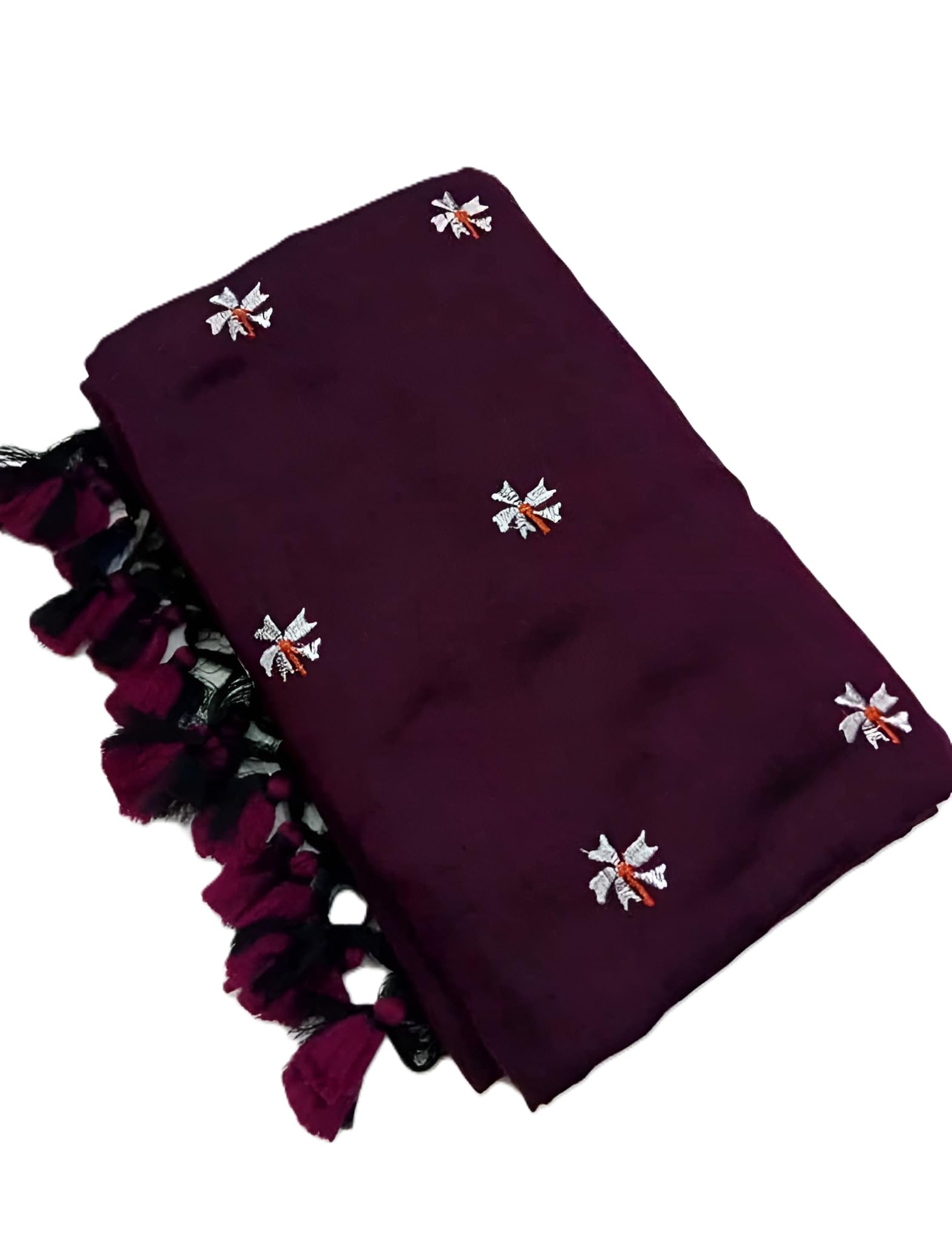 rnn saree Women's Floral Embroidered Handloom Pure Cotton Saree-picture-42