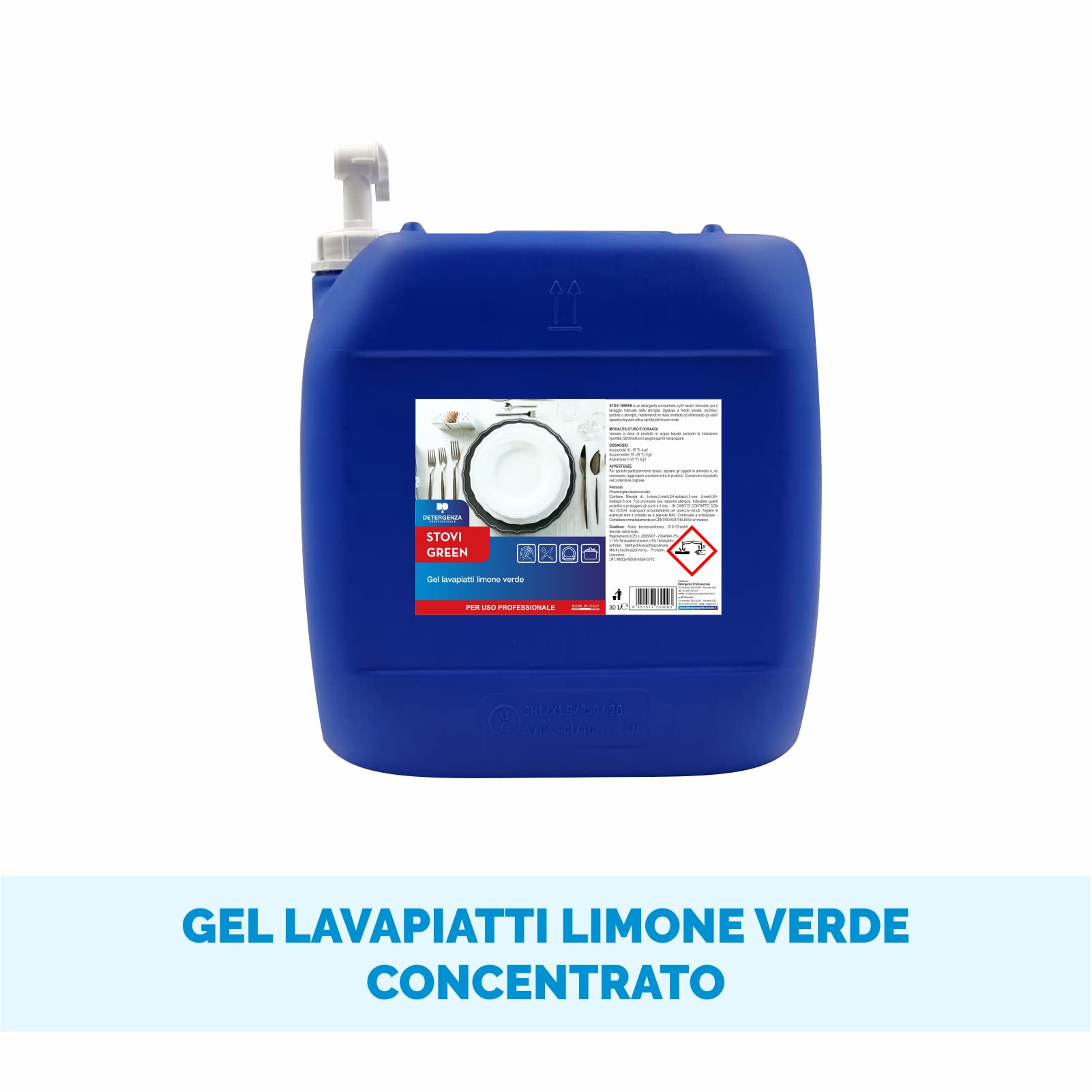Gel LAVAPIATTI Limone Verde STOVI Green CONCENTRATO - Tanica da 30 L
