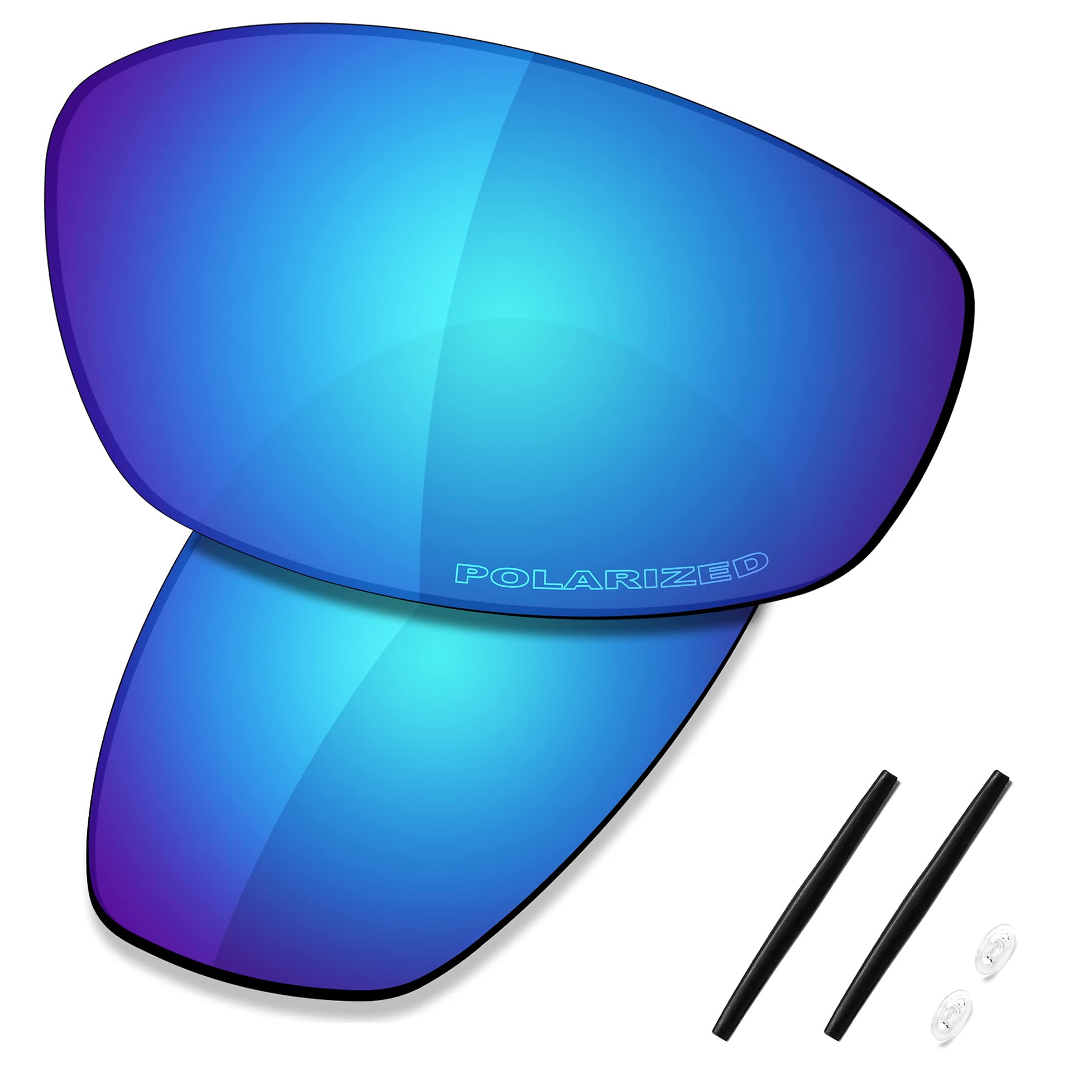 Saucer Premium Replacement Lenses & Rubber Kits for Oakley Whisker Sunglasses High Defense - Glacier Blue Polarized