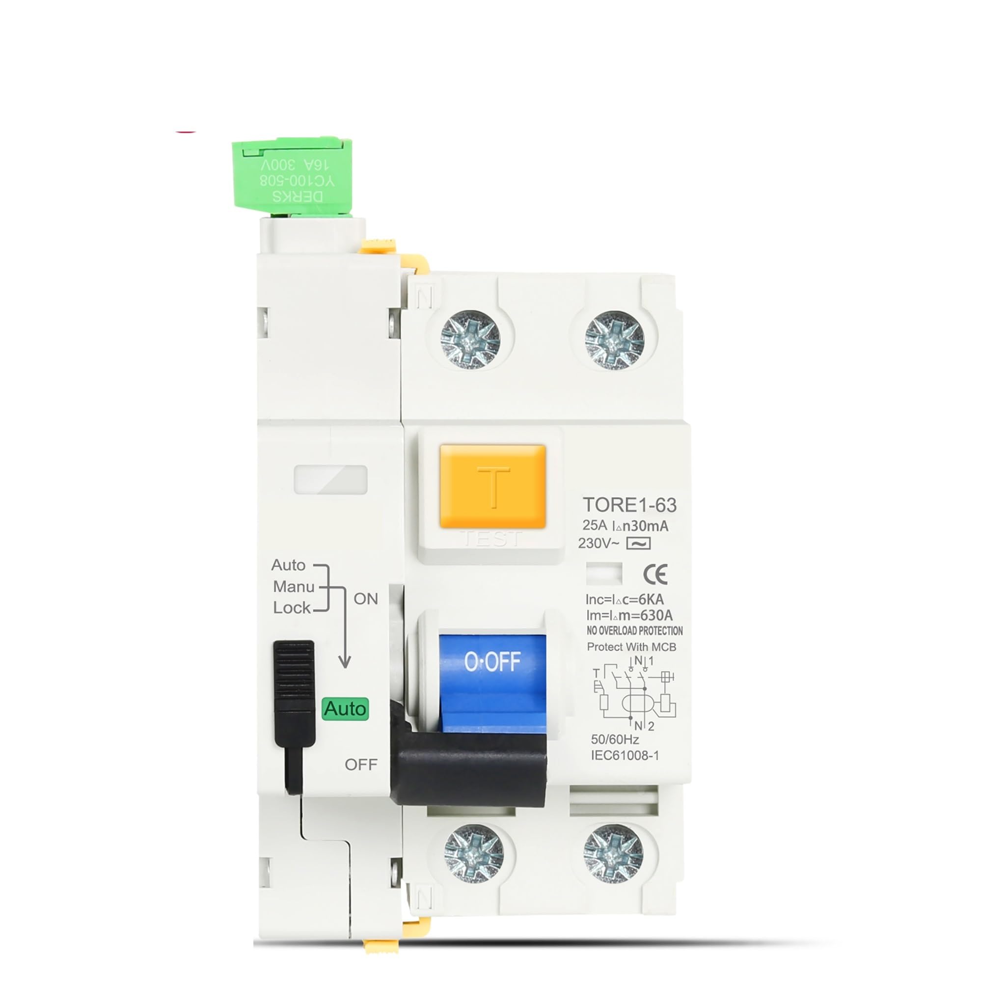 Rcd rccb intelligent 2p 63a pour sécuriser les circuits électriques extérieurs - 5