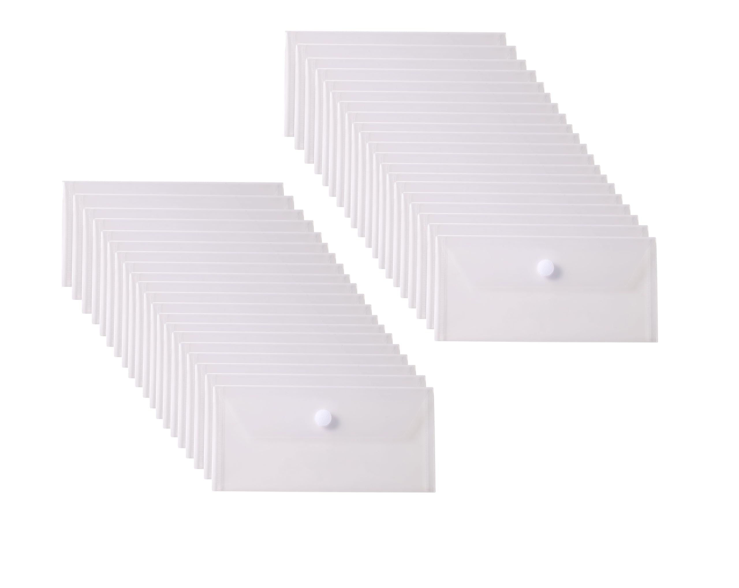 YESSART Clear Plastic Cash Envelopes 3.9 x 7.8 Money Pouch Bank Deposit Bag Check Wallet 40 Pack Hook Loop Closure