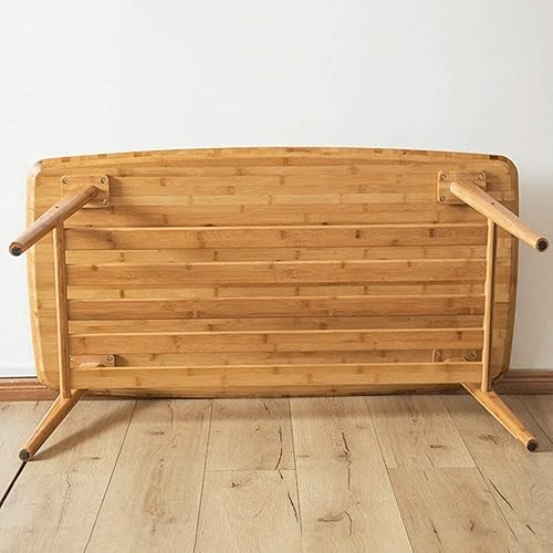 Miniatura 4 de Mesa de Centro Mesa de centro de bambú de dos pisos de estilo japonés, mesa central rectangular moderna minimalista para sala de estar, mesa de té