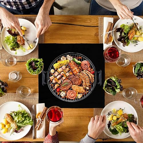 2pcs Feuerfeste Unterlage 30*30cm,Feuerfeste Unterlage Kaffeemaschine,Brandschutzmatte,Hitzebeständige Unterlage,Feuerschutzmatte,Hitzeschutzmatte bis zu 982 °C,für Wasserkocher,Grillunterlage,Schwarz