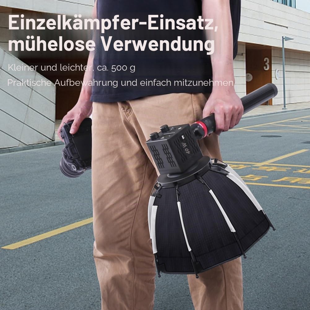 Mini Softbox, 30cm Achteckige Softbox mit Bowens-Halterung, Schnellverschluss, Wabengitter-Softbox mit Diffusoren Wabennetz für ZU60 oder M60 COB-Fülllichtstudio