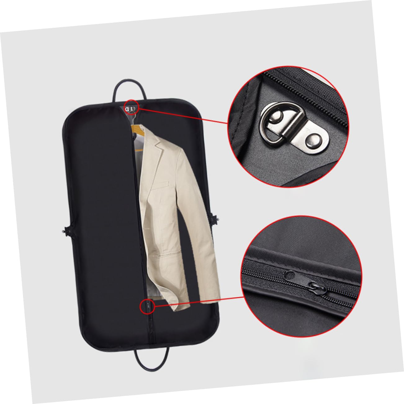 MAGICLULU Anzugshülle Gestreifte Manteltasche Atmungsaktive Kleidersack mit Reißverschluss und Griff Schutzhülle für Kleidung Staub und Schmutzschutz Zufälliger Stil