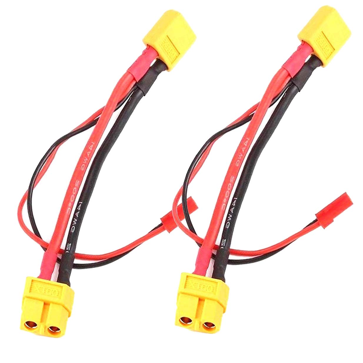 Câble Parallèle XT60 - 2 Mâle Vers 1 Femelle - 13.5 Cm - Pour RC, Drone, Chargeur - Lot De 4