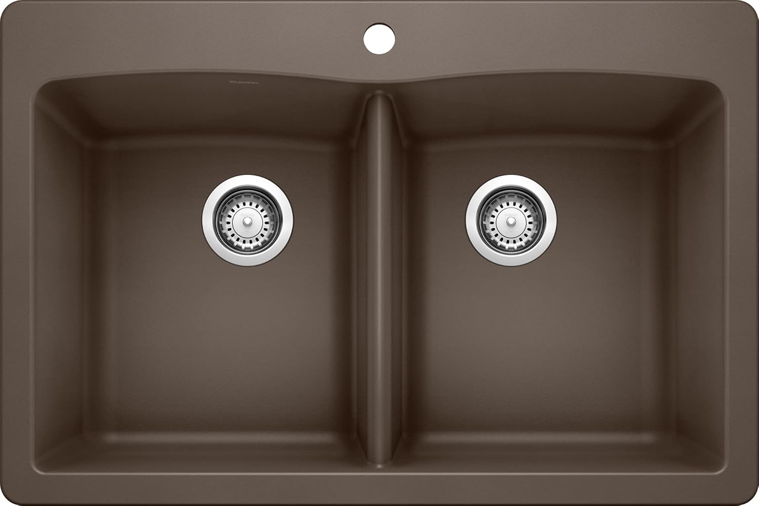 BLANCO 443067 Diamond Silgranit Double Bowl Undermount or Drop-In Kitchen Sink, 33" L X 22" W - Soft White