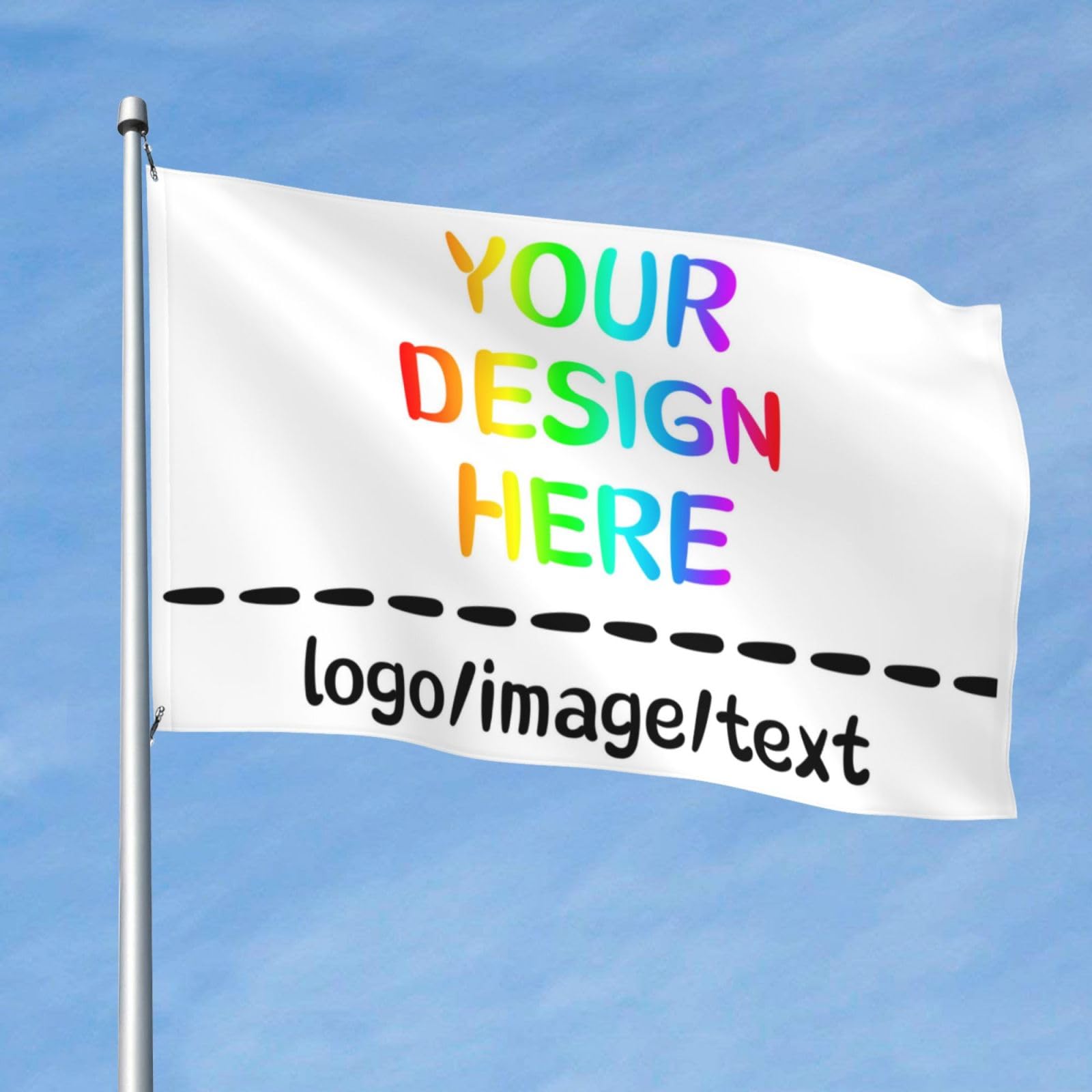 PRFELMG Custom Flags 3x5Ft,Design Your Own Photo/Logo/Text - Single print - Personalised Flag For Outdoor Create Your Own Decorative Banner For Birthday Business Personalised Gifts