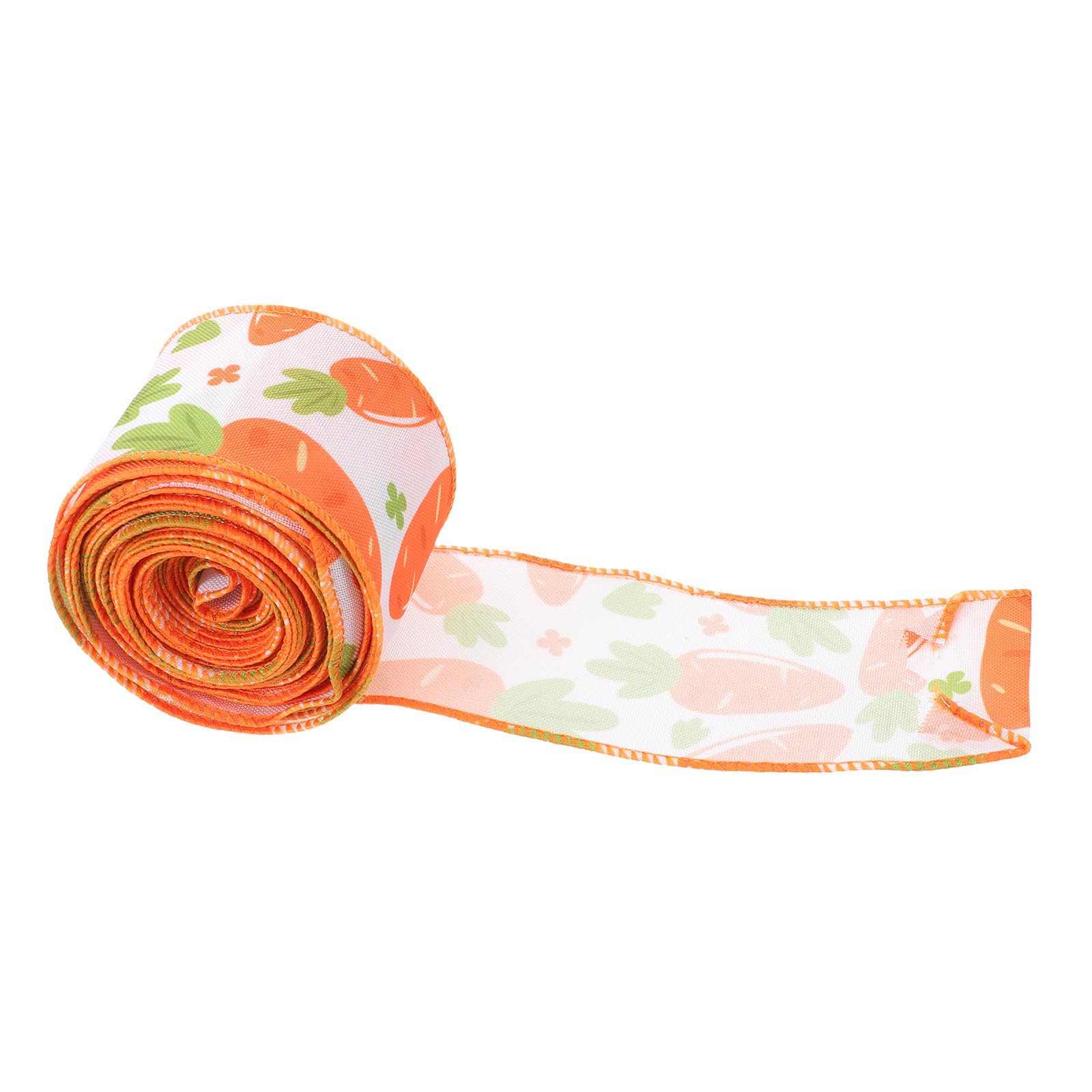 Tofficu 5 Stück Osterband mit Drahtkante aus Polyester und Eisen 6,35cm Breit Vielseitig Einsetzbares Schleifenband für Osterdekoration und Geschenkkörbe im Vintage Stil