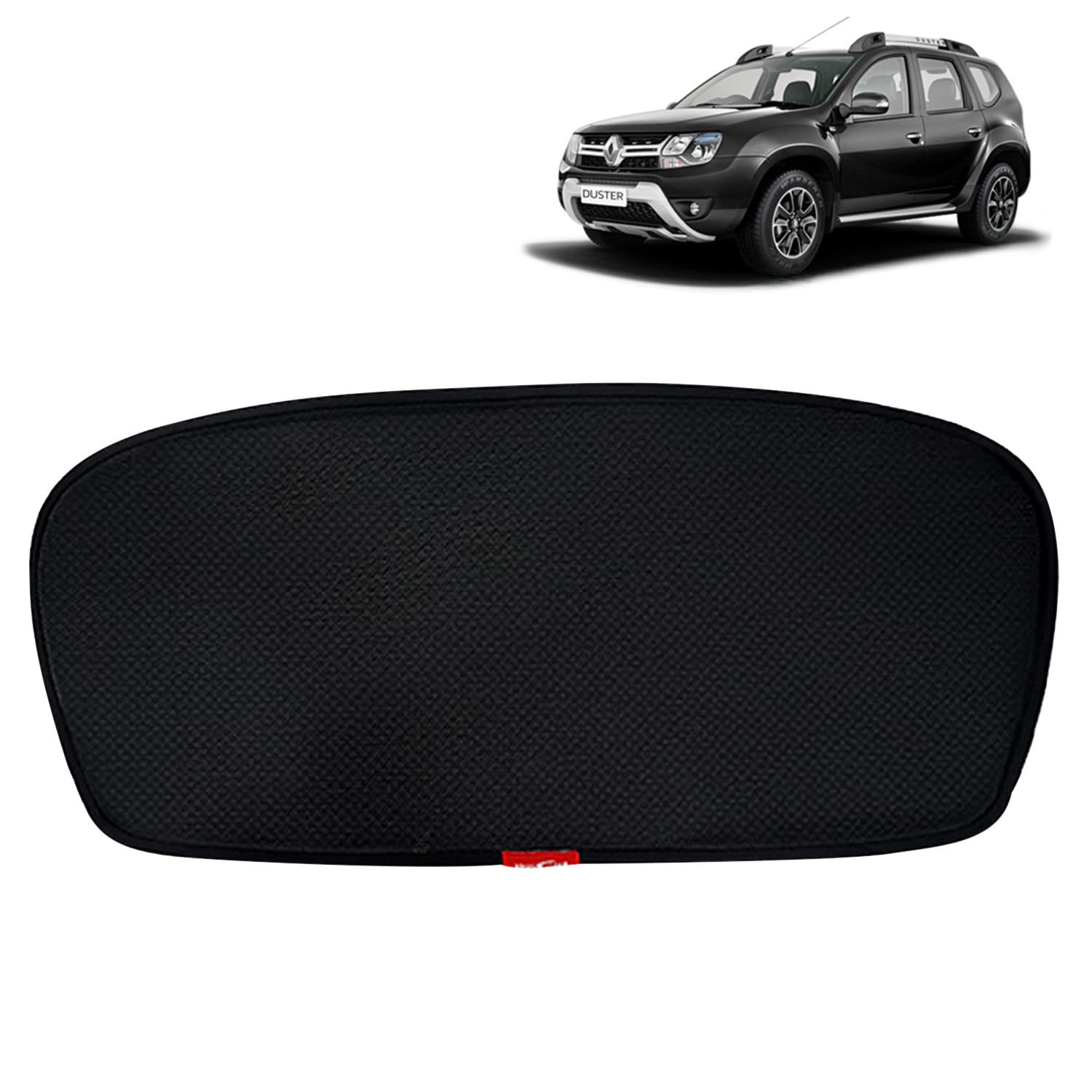 KingswayCar Rear Windshield Sun Shades/Curtains, Suitable for Renault Duster, Model Year : 2014 Onwards, Rear Windshield, Color : Black, Cotton Mesh, 1 Piece