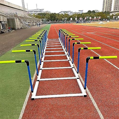 Płotki treningowe zwinności – regulowana wysokość od 30 do 106 cm, trwały, zdejmowany zestaw przeszkód do lekkoatletyki, odpowiedni dla dzieci i sportowców