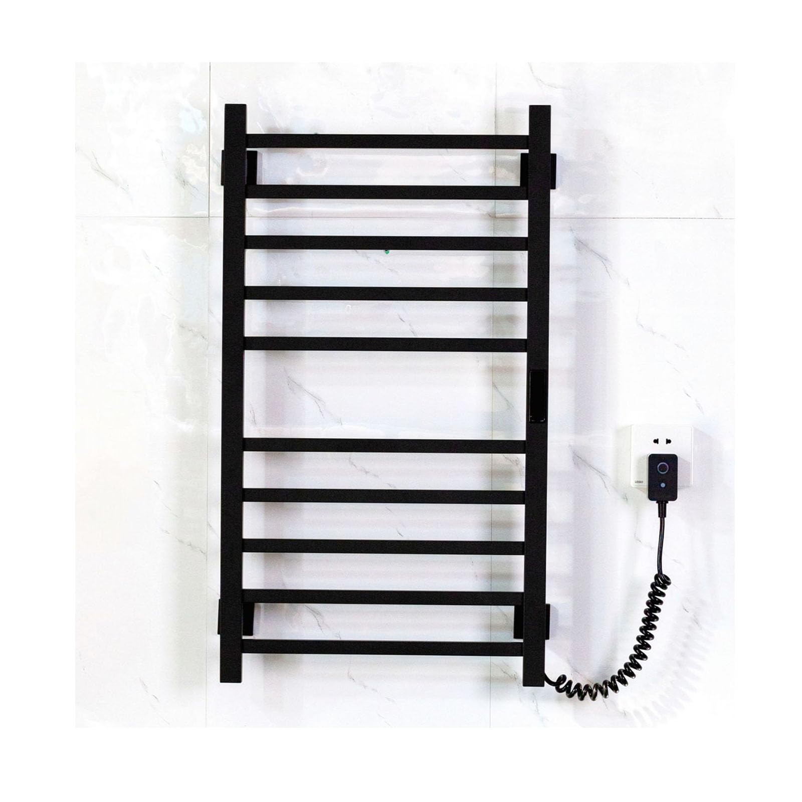 Secatoallas de pared negro de acero inoxidable para mantas