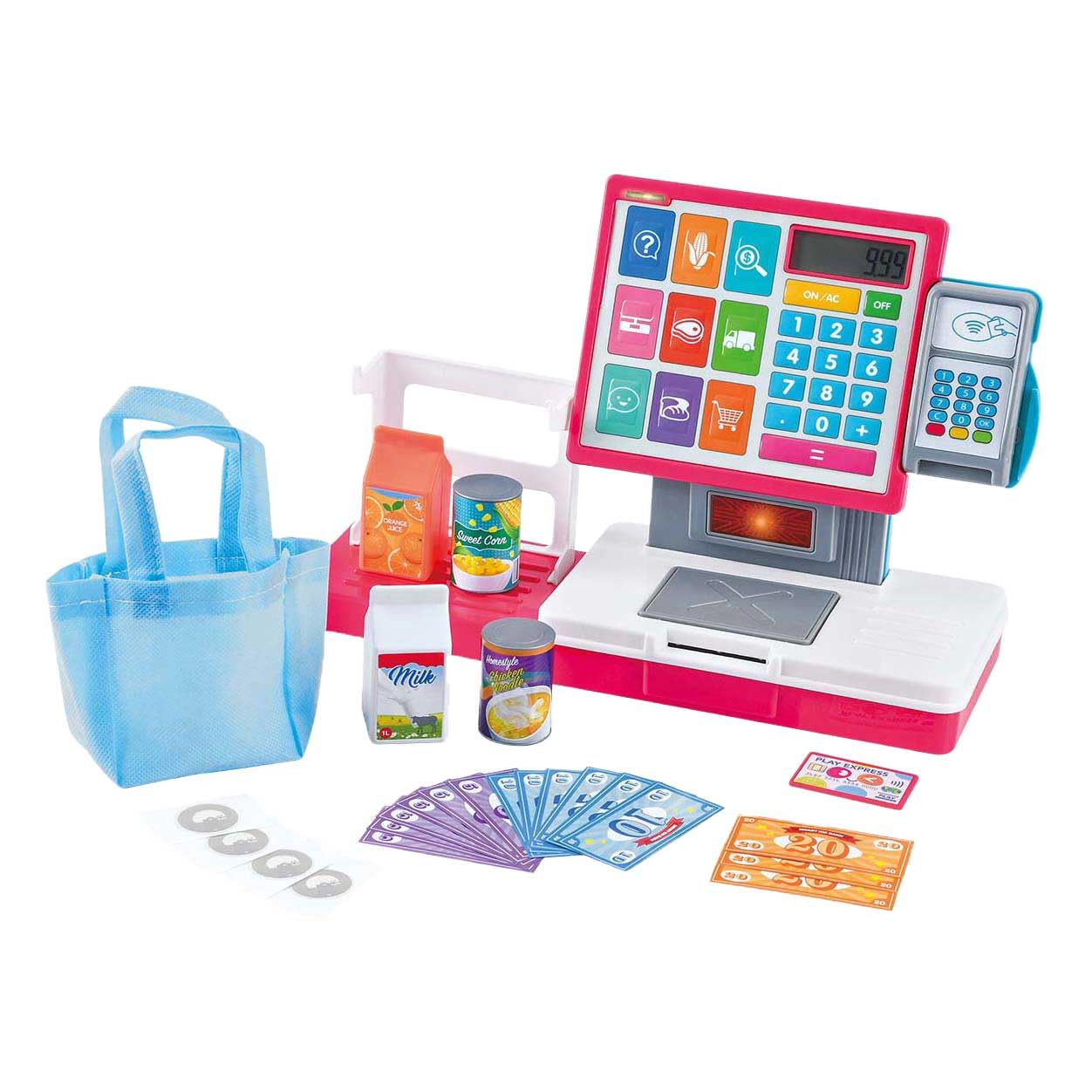 Playgo caisse enregistreuse jouet magasin interactif avec accessoires - 27 pièces