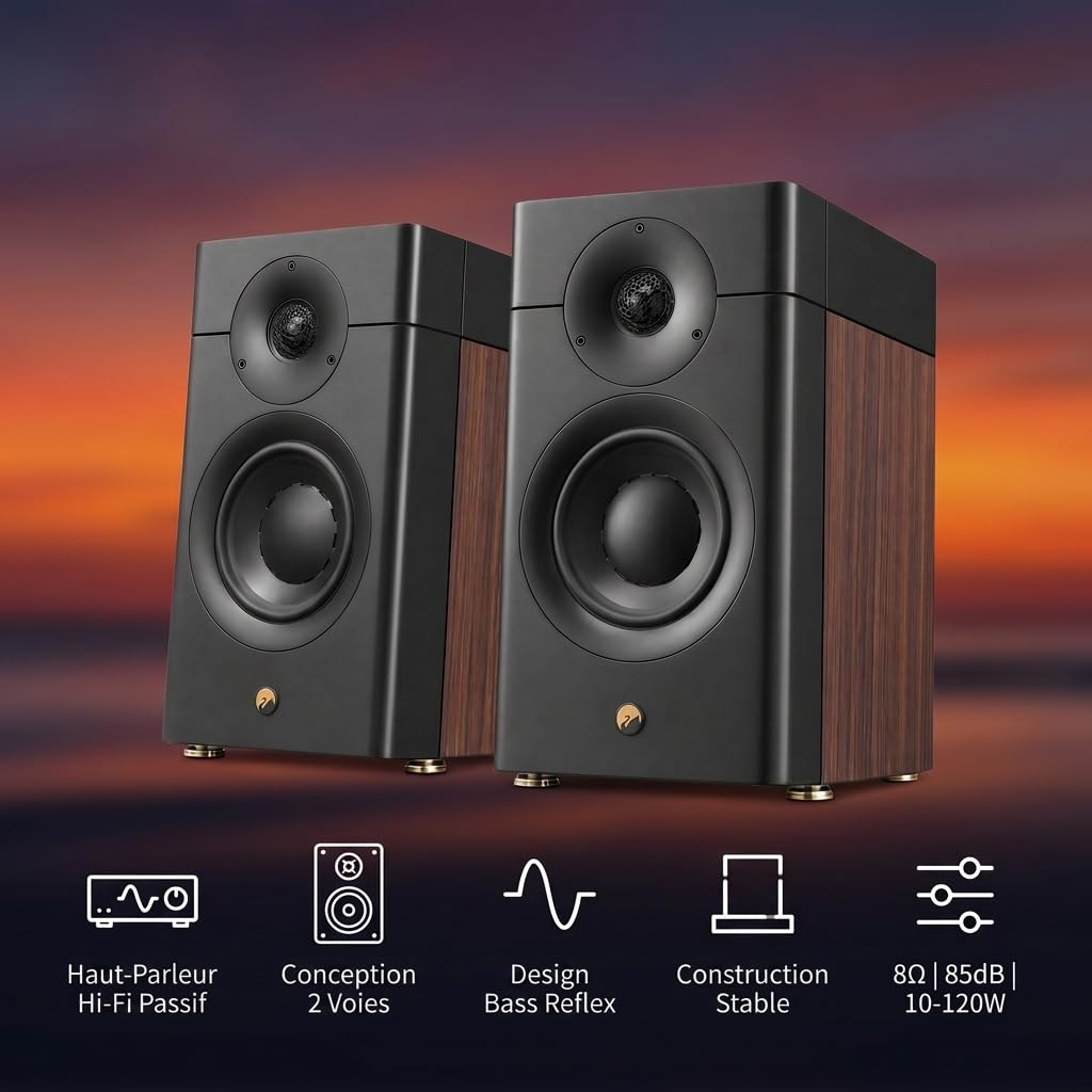HiVi-Swans Enceinte Passive de bibliothèque D3.1 MKII, Paire d'enceintes domestiques 2 Voies 6,5 Pouces – Nécessite Un amplificateur ou Un récepteur pour fonctionner