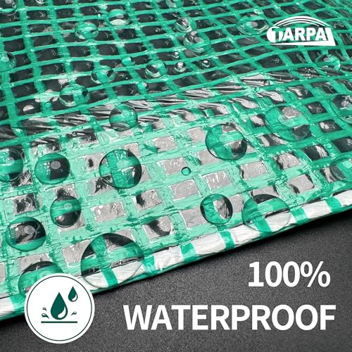 Image of TARPAL 7'x10' Clear Green Tarp Heavy Duty Waterproof 12mil with Grommets