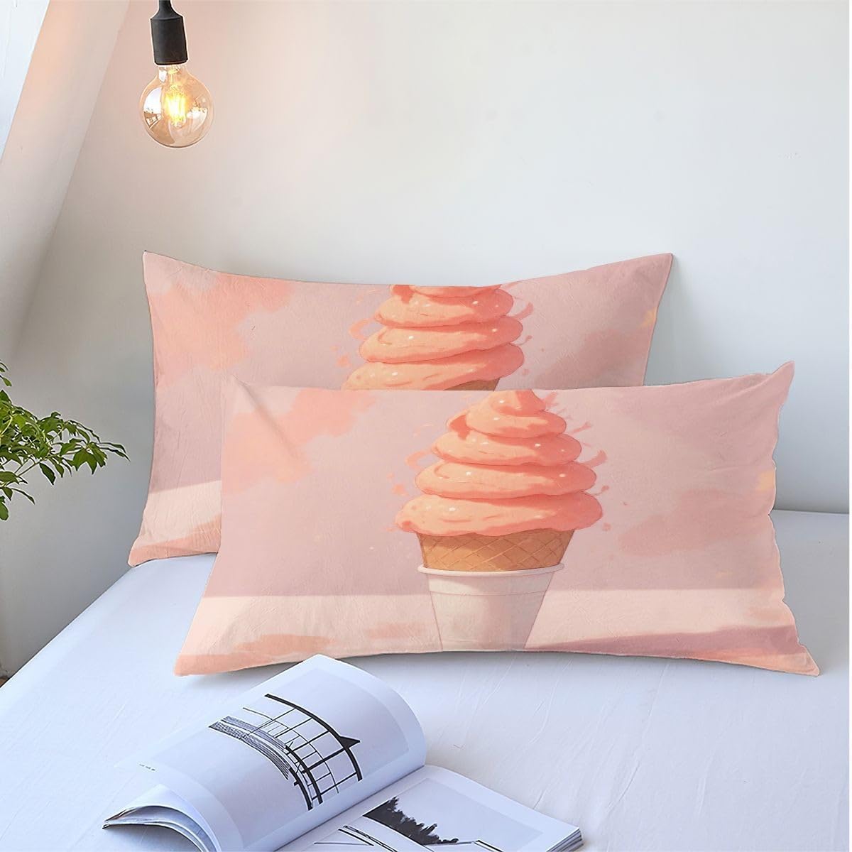 Set di Copripiumino Matrimoniale 240x260 cm Gelato Rosa A5802