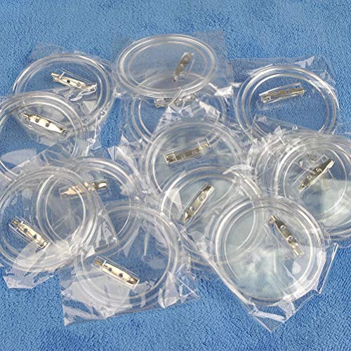 BUYGOO 50Pack 2.4 inch Clear Button Pins Make Your Own Buttons Picture Button Pin Acrylic Design Butto n Badge Clear Picture Buttons Badges Kit for DIY Crafts by BUYGO - Used condition - Image 4