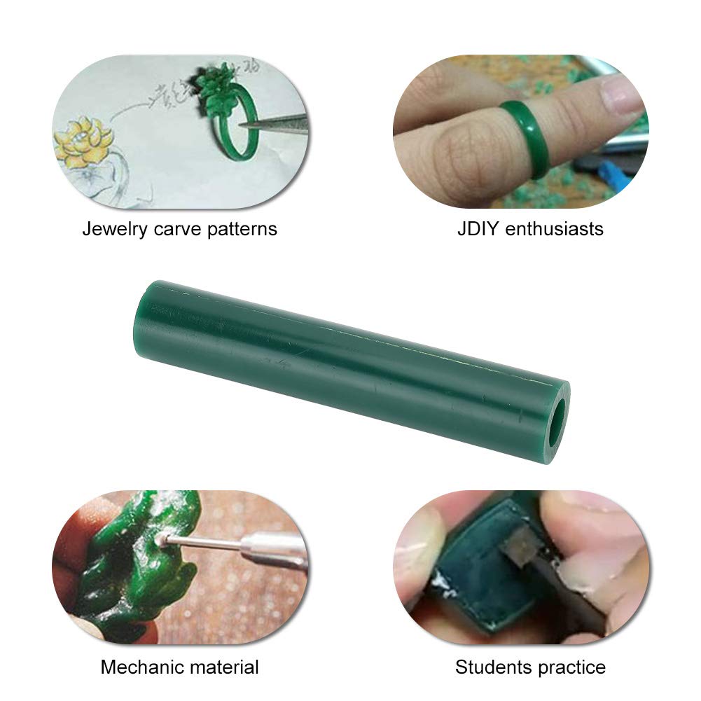 Anello per anello in cera, Tubo di cera Anello per cera verde Grande piatto tubo laterale Tubo ad anello in cera per intaglio Gioielli anello strumento per gioielli creazione e progettazione anelli