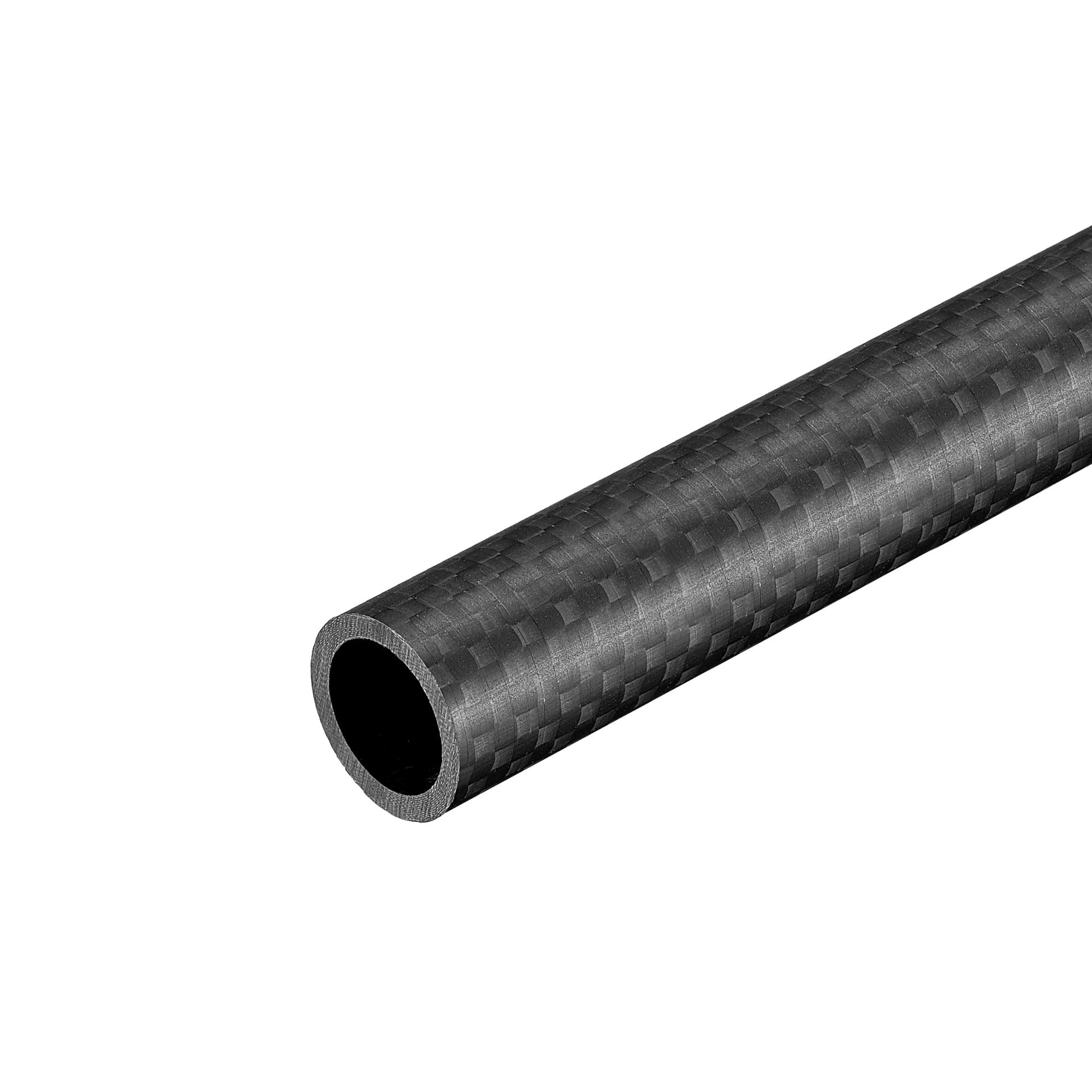 sourcing map Carbono Fibra Redondo Tubo 16x12x500mm 3K Rollo Envuelto Mate Superficie para RC Aeroplano Cuadricóptero 1uds