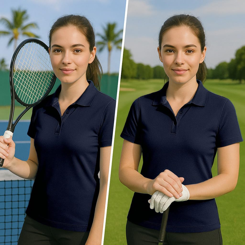 Opna Women's Dry-Fit Golf Polo Shirts 3-Button Golf Polo's in 20 Colors XS-3XL Shirt - Image 6