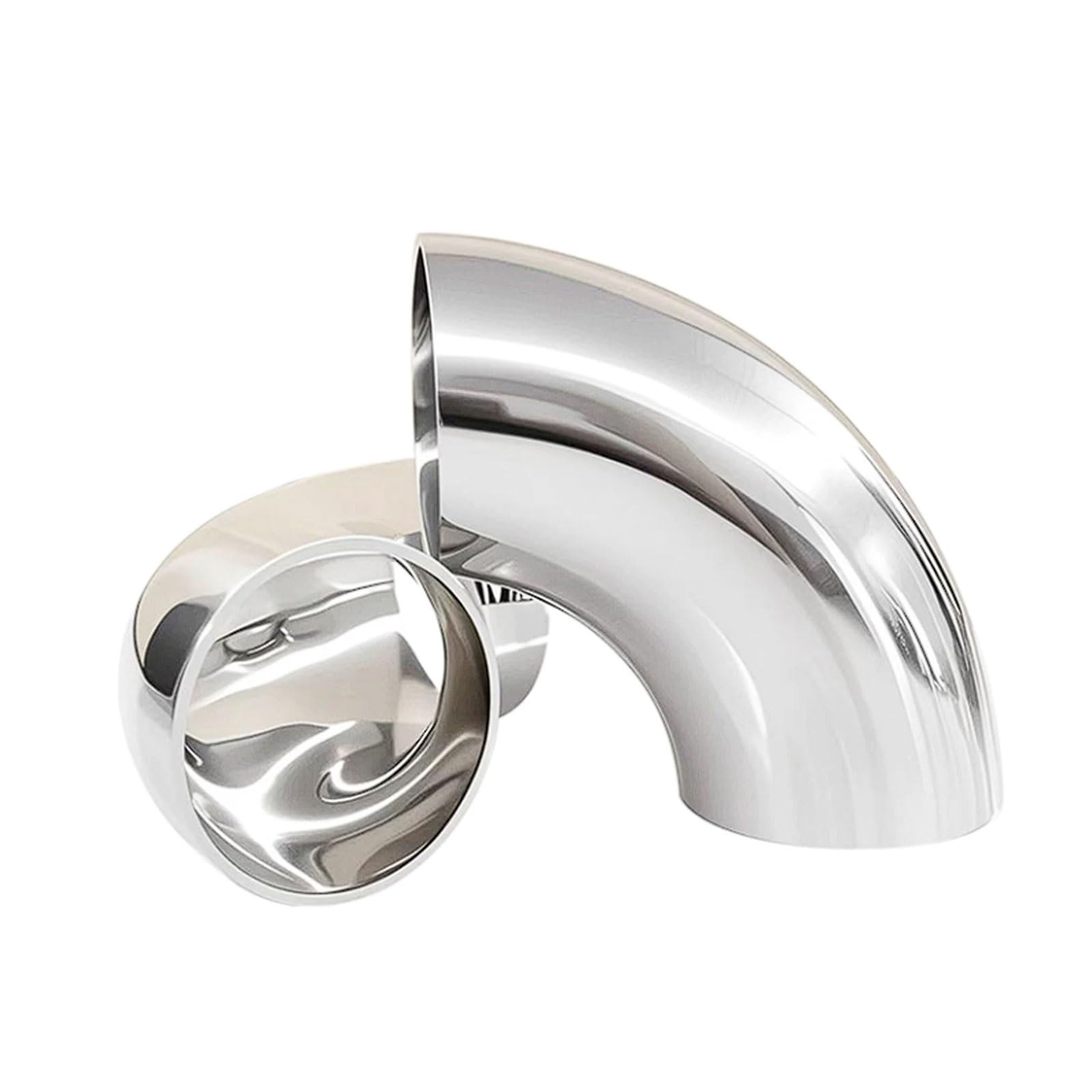 Confezione da 2 Pezzi di Gomito saldato a 90 Gradi in Acciaio Inox 304 Stile Raccordo rapido per idropulitrice, Finitura lucidata a Specchio Stampata per Linea Acqua(Φ76*2)