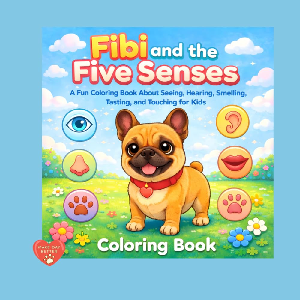Fibi and the Five Senses. Coloring Book.: A Fun Coloring Book About Seeing, Hearing, Smelling, Tasting, and Touching for Kids